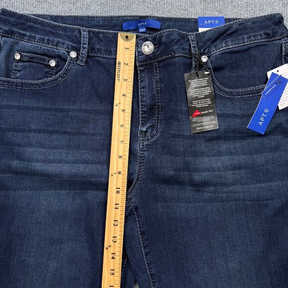 Apt 9 Distressted Boot Cut Jeans Rhinestones Cowgirl Glam Womens Plus 16WS NEW - Picture 10 of 14